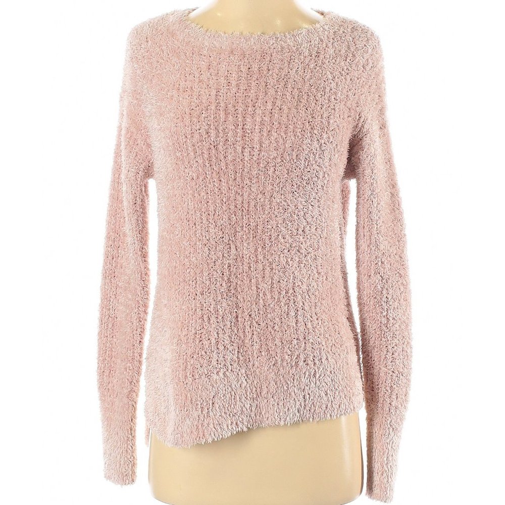 Ellen Tracy Downtown Glam Pink Dusk Fuzzy Sweater